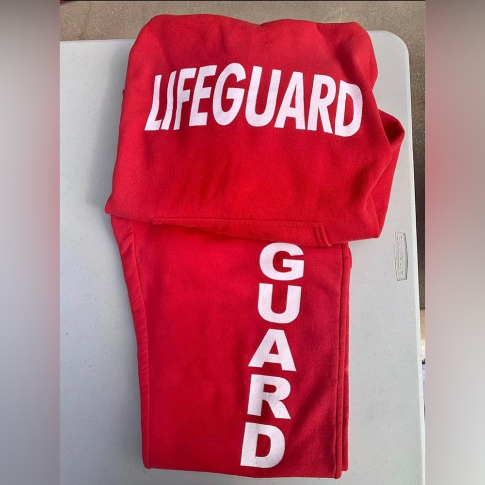 Lifeguard set of 3- sweatshirt, sweatpants, bathing suit